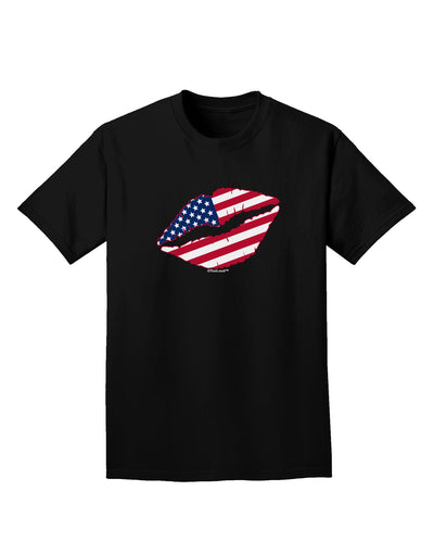 American Flag Lipstick Adult Dark T-Shirt-Mens T-Shirt-TooLoud-Black-Small-Davson Sales