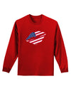 American Flag Lipstick Adult Long Sleeve Dark T-Shirt-TooLoud-Red-Small-Davson Sales