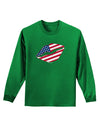 American Flag Lipstick Adult Long Sleeve Dark T-Shirt-TooLoud-Kelly-Green-Small-Davson Sales