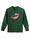 American Flag Lipstick Adult Long Sleeve Dark T-Shirt-TooLoud-Dark-Green-Small-Davson Sales