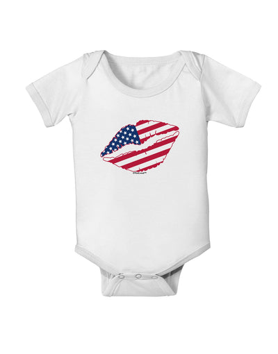 American Flag Lipstick Baby Romper Bodysuit-Baby Romper-TooLoud-White-06-Months-Davson Sales