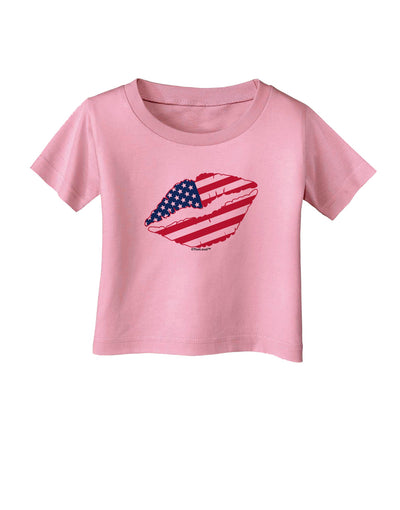 American Flag Lipstick Infant T-Shirt-Infant T-Shirt-TooLoud-Candy-Pink-06-Months-Davson Sales