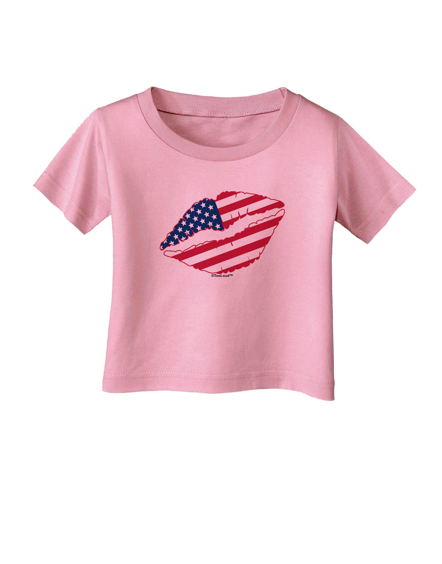 American Flag Lipstick Infant T-Shirt-Infant T-Shirt-TooLoud-White-06-Months-Davson Sales