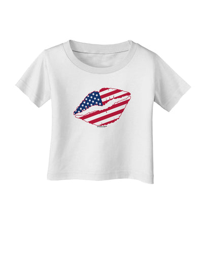 American Flag Lipstick Infant T-Shirt-Infant T-Shirt-TooLoud-White-06-Months-Davson Sales
