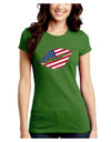 American Flag Lipstick Juniors Crew Dark T-Shirt-T-Shirts Juniors Tops-TooLoud-Kiwi-Green-Juniors Fitted Small-Davson Sales