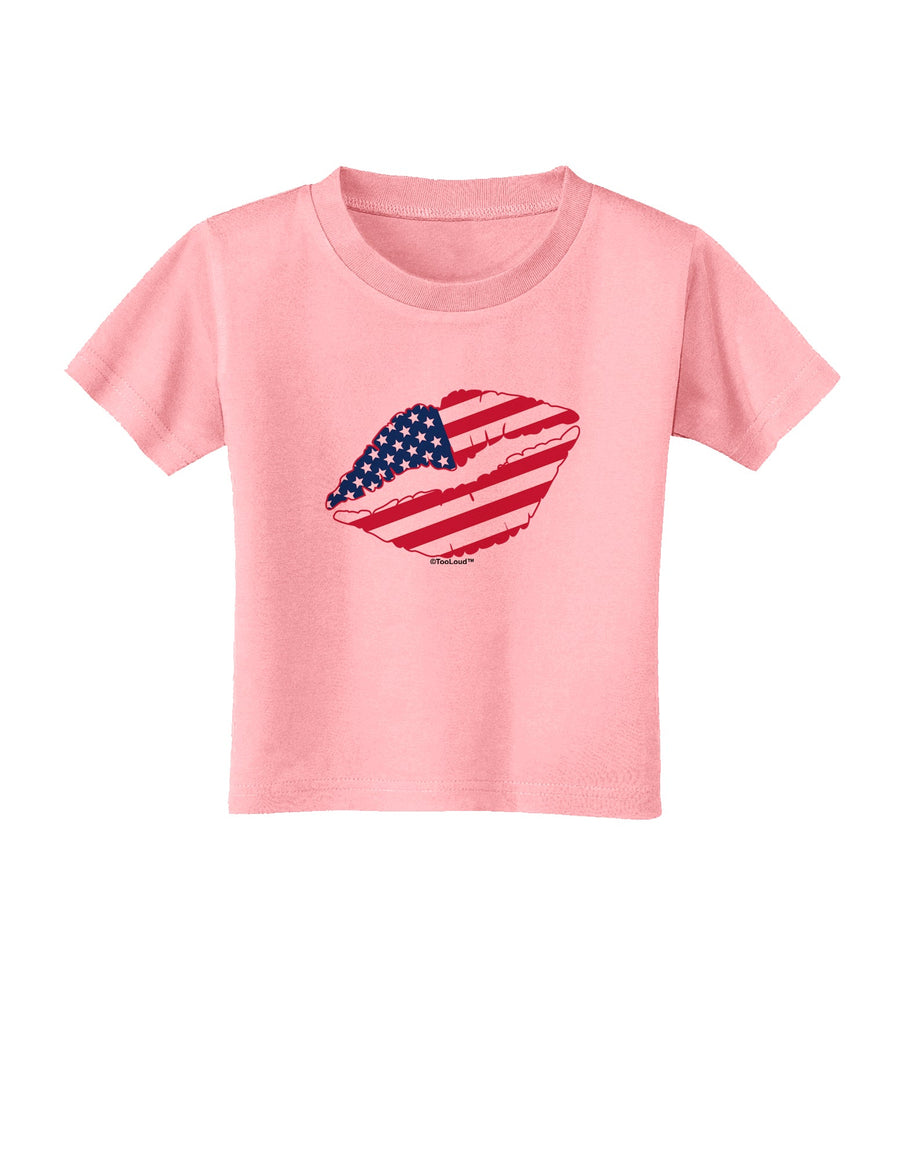 American Flag Lipstick Toddler T-Shirt-Toddler T-Shirt-TooLoud-White-2T-Davson Sales