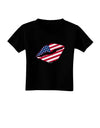 American Flag Lipstick Toddler T-Shirt Dark-Toddler T-Shirt-TooLoud-Black-2T-Davson Sales