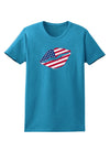 American Flag Lipstick Womens Dark T-Shirt-TooLoud-Turquoise-X-Small-Davson Sales