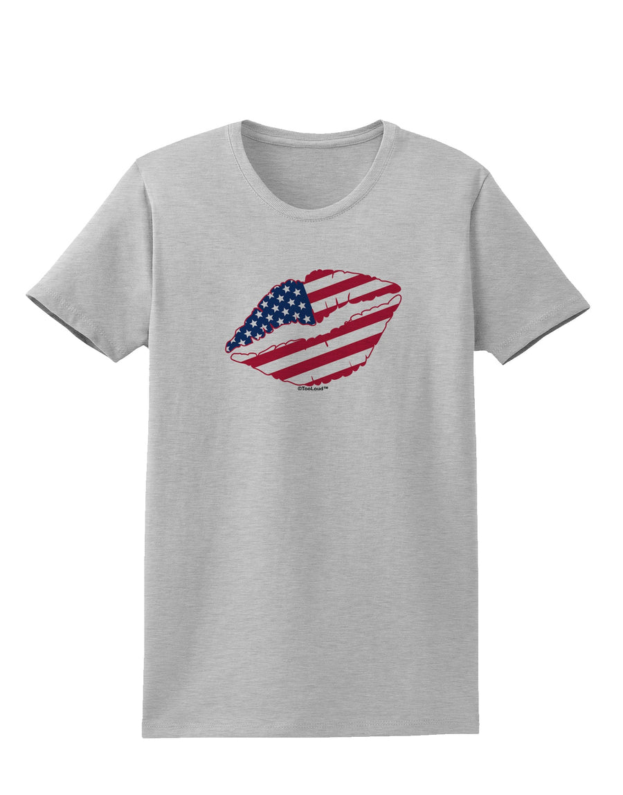 American Flag Lipstick Womens T-Shirt-Womens T-Shirt-TooLoud-White-X-Small-Davson Sales