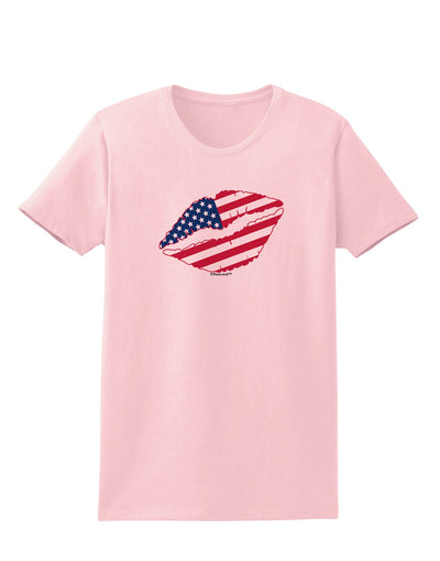 American Flag Lipstick Womens T-Shirt-Womens T-Shirt-TooLoud-PalePink-X-Small-Davson Sales