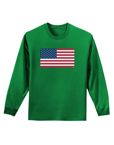 American Flag - Marijuana Leaf Adult Long Sleeve Dark T-Shirt-TooLoud-Kelly-Green-Small-Davson Sales