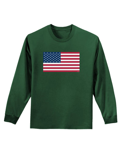 American Flag - Marijuana Leaf Adult Long Sleeve Dark T-Shirt-TooLoud-Dark-Green-Small-Davson Sales