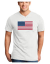 American Flag - Marijuana Leaf Adult V-Neck T-shirt-Mens V-Neck T-Shirt-TooLoud-White-Small-Davson Sales