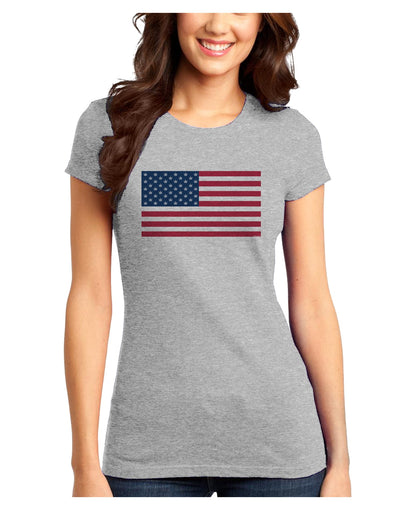 American Flag - Marijuana Leaf Juniors T-Shirt-Womens Juniors T-Shirt-TooLoud-Ash-Gray-Juniors Fitted XS-Davson Sales