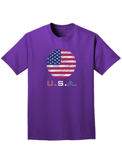 American Flag Scribble Adult Dark T-Shirt-Mens T-Shirt-TooLoud-Purple-Small-Davson Sales