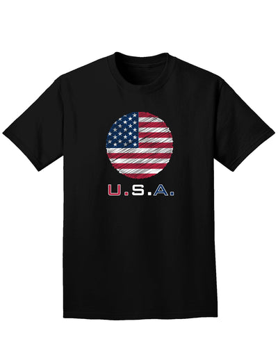 American Flag Scribble Adult Dark T-Shirt-Mens T-Shirt-TooLoud-Black-Small-Davson Sales