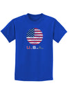 American Flag Scribble Childrens Dark T-Shirt-Childrens T-Shirt-TooLoud-Royal-Blue-X-Small-Davson Sales