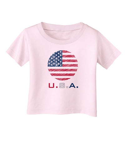 American Flag Scribble Infant T-Shirt-Infant T-Shirt-TooLoud-Light-Pink-06-Months-Davson Sales