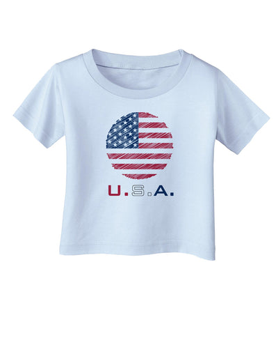 American Flag Scribble Infant T-Shirt-Infant T-Shirt-TooLoud-Light-Blue-06-Months-Davson Sales