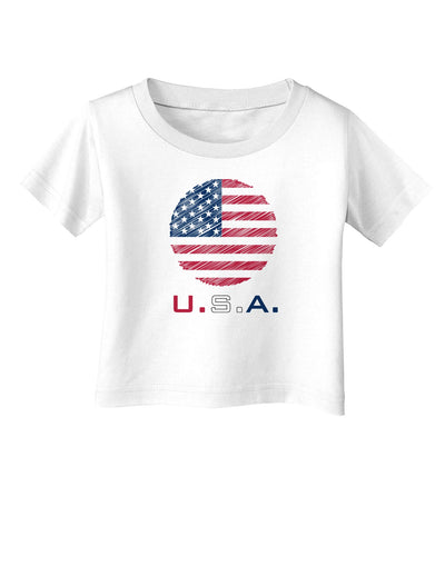 American Flag Scribble Infant T-Shirt-Infant T-Shirt-TooLoud-White-06-Months-Davson Sales