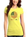 American Flag Scribble Juniors T-Shirt-Womens Juniors T-Shirt-TooLoud-Yellow-Juniors Fitted XS-Davson Sales