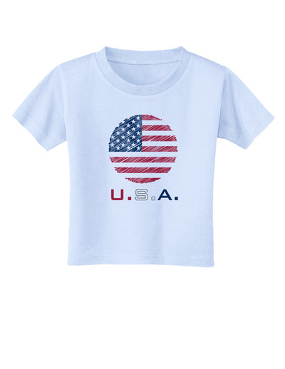 American Flag Scribble Toddler T-Shirt-Toddler T-Shirt-TooLoud-Light-Blue-2T-Davson Sales