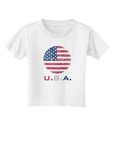 American Flag Scribble Toddler T-Shirt-Toddler T-Shirt-TooLoud-White-2T-Davson Sales