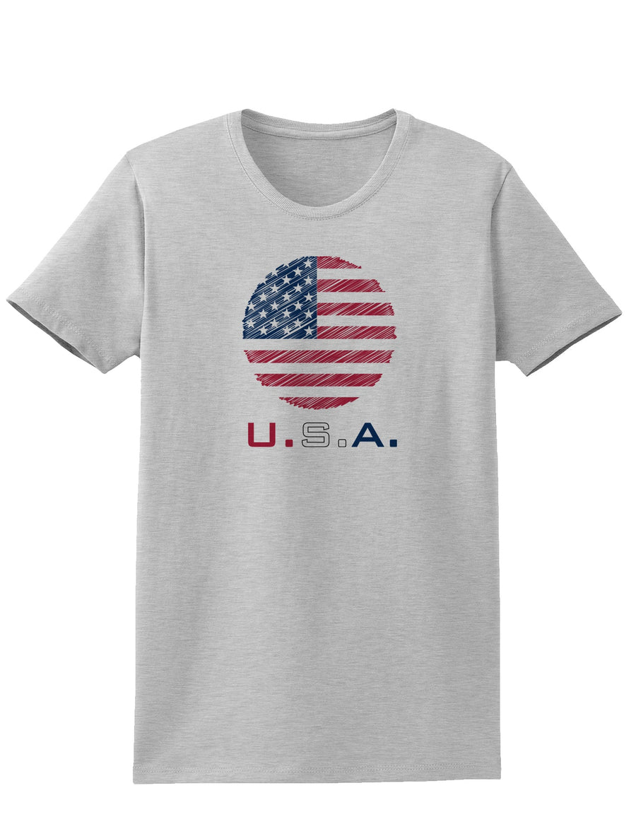 American Flag Scribble Womens T-Shirt-Womens T-Shirt-TooLoud-White-X-Small-Davson Sales