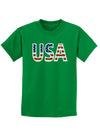 American Flag USA Childrens Dark T-Shirt-Childrens T-Shirt-TooLoud-Kelly-Green-X-Small-Davson Sales