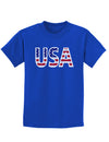 American Flag USA Childrens Dark T-Shirt-Childrens T-Shirt-TooLoud-Royal-Blue-X-Small-Davson Sales