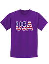 American Flag USA Childrens Dark T-Shirt-Childrens T-Shirt-TooLoud-Purple-X-Small-Davson Sales