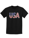 American Flag USA Childrens Dark T-Shirt-Childrens T-Shirt-TooLoud-Black-X-Small-Davson Sales