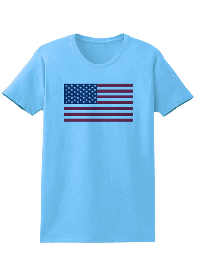 American Flag Womens T-Shirt-Womens T-Shirt-TooLoud-Aquatic-Blue-X-Small-Davson Sales