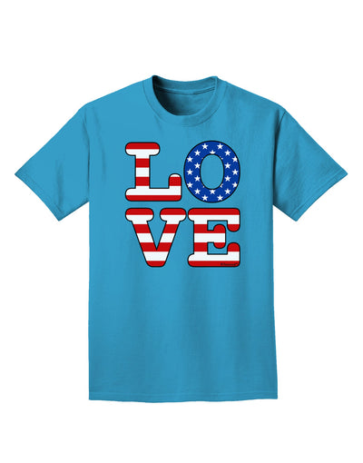 American Love Design Adult Dark T-Shirt by TooLoud-Mens T-Shirt-TooLoud-Turquoise-Small-Davson Sales