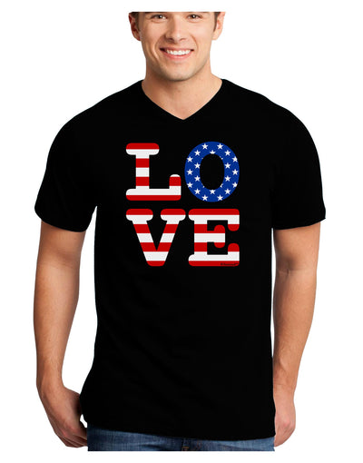 American Love Design Adult Dark V-Neck T-Shirt by TooLoud-Mens V-Neck T-Shirt-TooLoud-Black-Small-Davson Sales