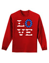 American Love Design Adult Long Sleeve Dark T-Shirt by TooLoud-TooLoud-Red-Small-Davson Sales