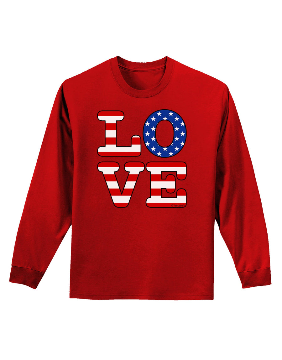 American Love Design Adult Long Sleeve Dark T-Shirt by TooLoud-TooLoud-Black-Small-Davson Sales