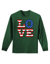 American Love Design Adult Long Sleeve Dark T-Shirt by TooLoud-TooLoud-Dark-Green-Small-Davson Sales