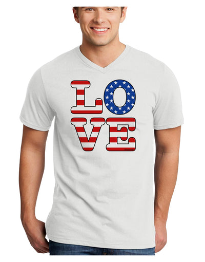 American Love Design Adult V-Neck T-shirt by TooLoud-Mens V-Neck T-Shirt-TooLoud-White-Small-Davson Sales