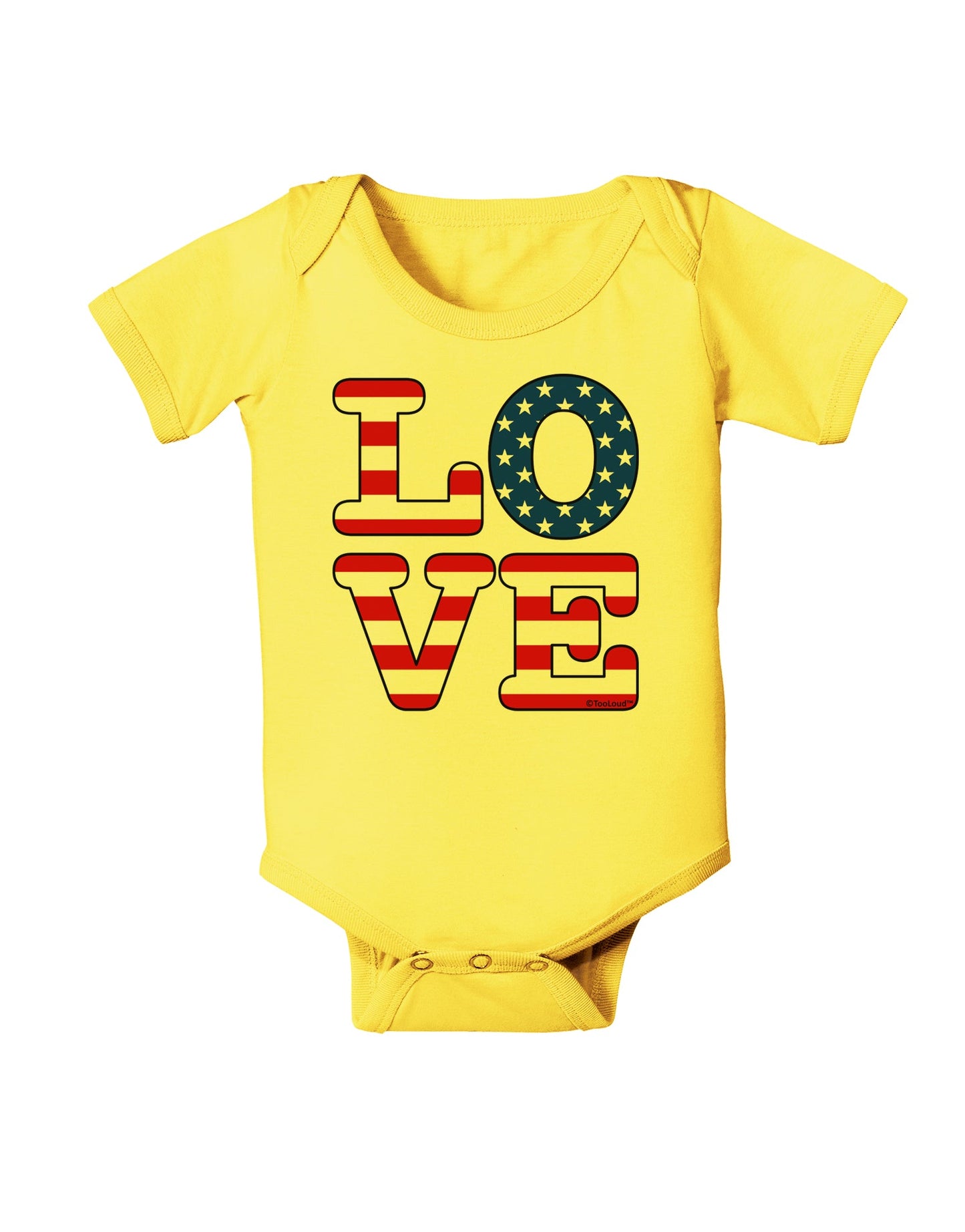 American Love Design Baby Romper Bodysuit by TooLoud-Baby Romper-TooLoud-Yellow-06-Months-Davson Sales