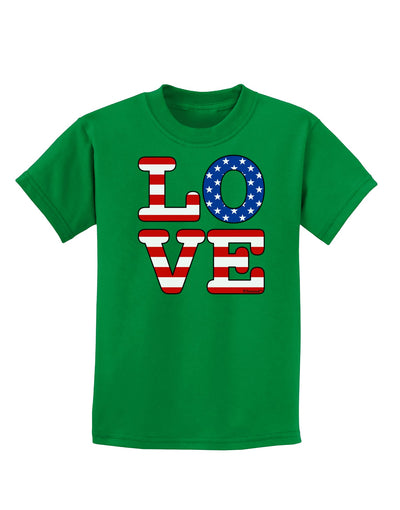 American Love Design Childrens Dark T-Shirt by TooLoud-Childrens T-Shirt-TooLoud-Kelly-Green-X-Small-Davson Sales