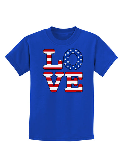 American Love Design Childrens Dark T-Shirt by TooLoud-Childrens T-Shirt-TooLoud-Royal-Blue-X-Small-Davson Sales