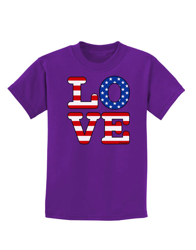 American Love Design Childrens Dark T-Shirt by TooLoud-Childrens T-Shirt-TooLoud-Purple-X-Small-Davson Sales