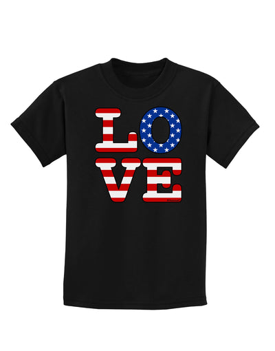 American Love Design Childrens Dark T-Shirt by TooLoud-Childrens T-Shirt-TooLoud-Black-X-Small-Davson Sales