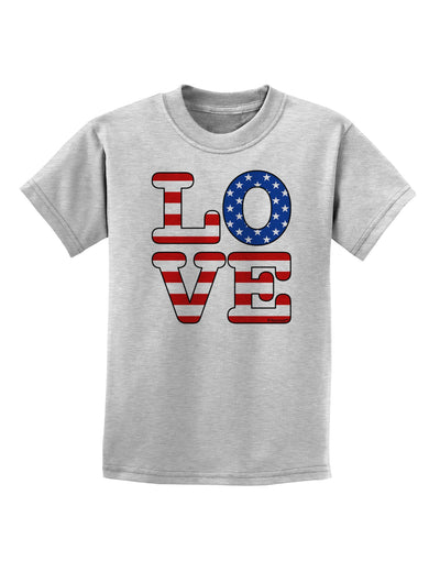 American Love Design Childrens T-Shirt by TooLoud-Childrens T-Shirt-TooLoud-AshGray-X-Small-Davson Sales