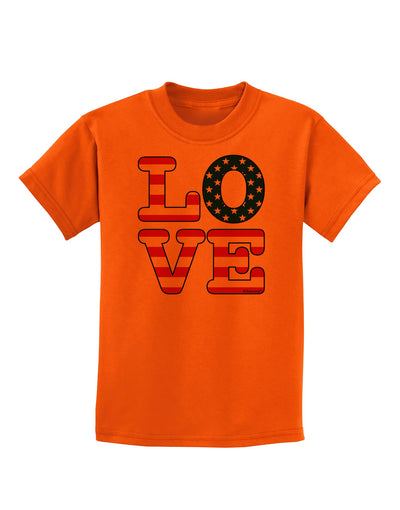 American Love Design Childrens T-Shirt by TooLoud-Childrens T-Shirt-TooLoud-Orange-X-Small-Davson Sales