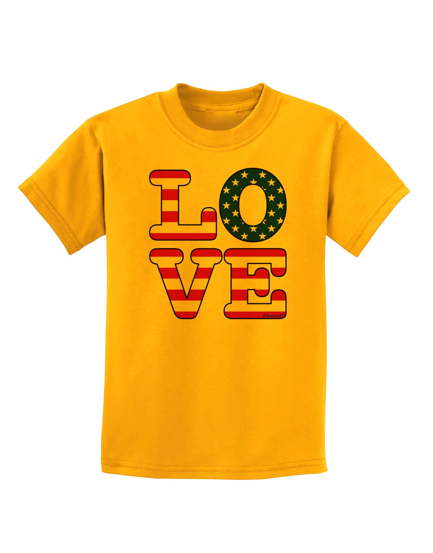 American Love Design Childrens T-Shirt by TooLoud-Childrens T-Shirt-TooLoud-Gold-X-Small-Davson Sales