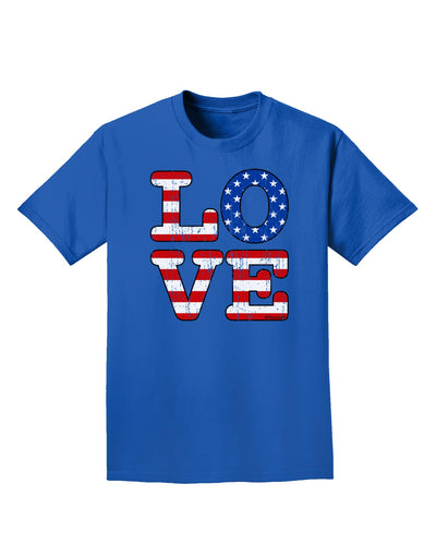 American Love Design - Distressed Adult Dark T-Shirt by TooLoud-Mens T-Shirt-TooLoud-Royal-Blue-Small-Davson Sales