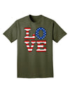 American Love Design - Distressed Adult Dark T-Shirt by TooLoud-Mens T-Shirt-TooLoud-Military-Green-Small-Davson Sales
