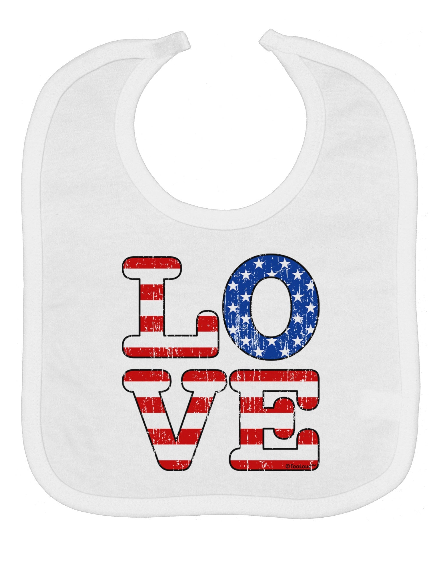 American Love Design - Distressed Baby Bib by TooLoud